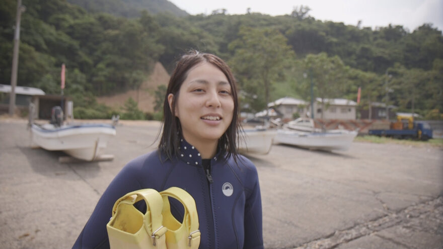 海女さん研修中の眞田さんのインタビューです。